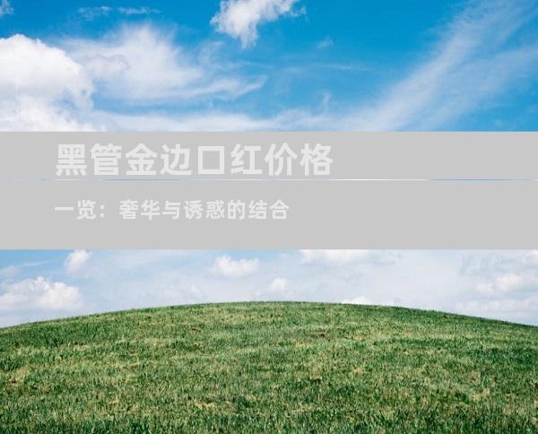 黑管金边口红价格一览：奢华与诱惑的结合